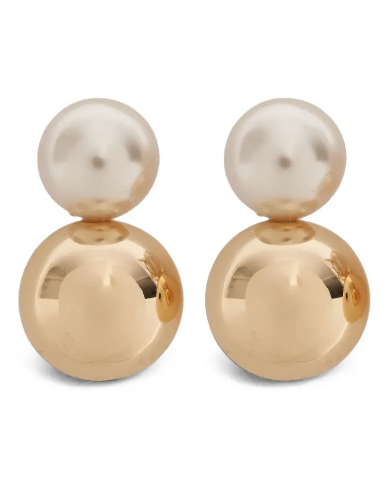 Carolina Herrera New York faux-pearl clip-on earrings - Gold Gold