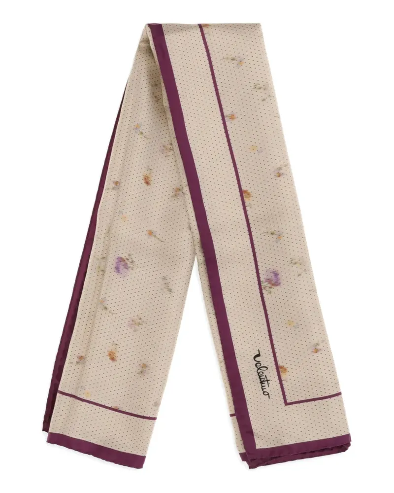 Valentino Garavani Seidenschal mit Blumenprint - Nude Nude