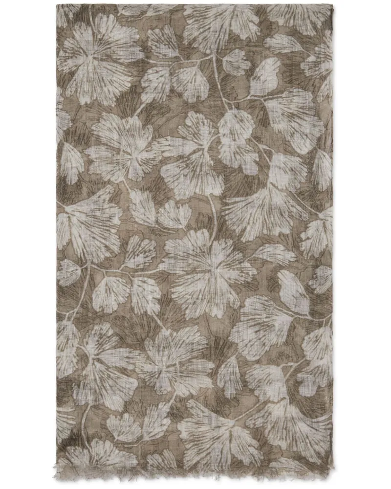 Brunello Cucinelli Schal mit Blumen-Print - Grün Grün