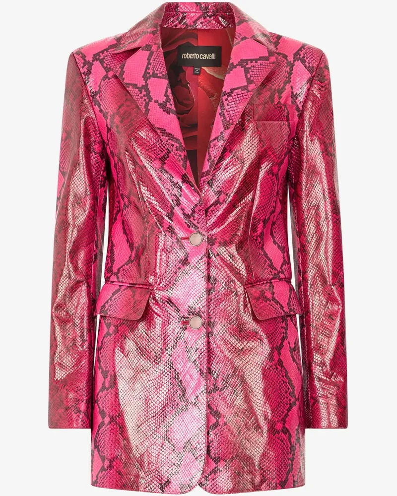 Roberto Cavalli Sakko mit Schlangen-Print - Rosa Rosa