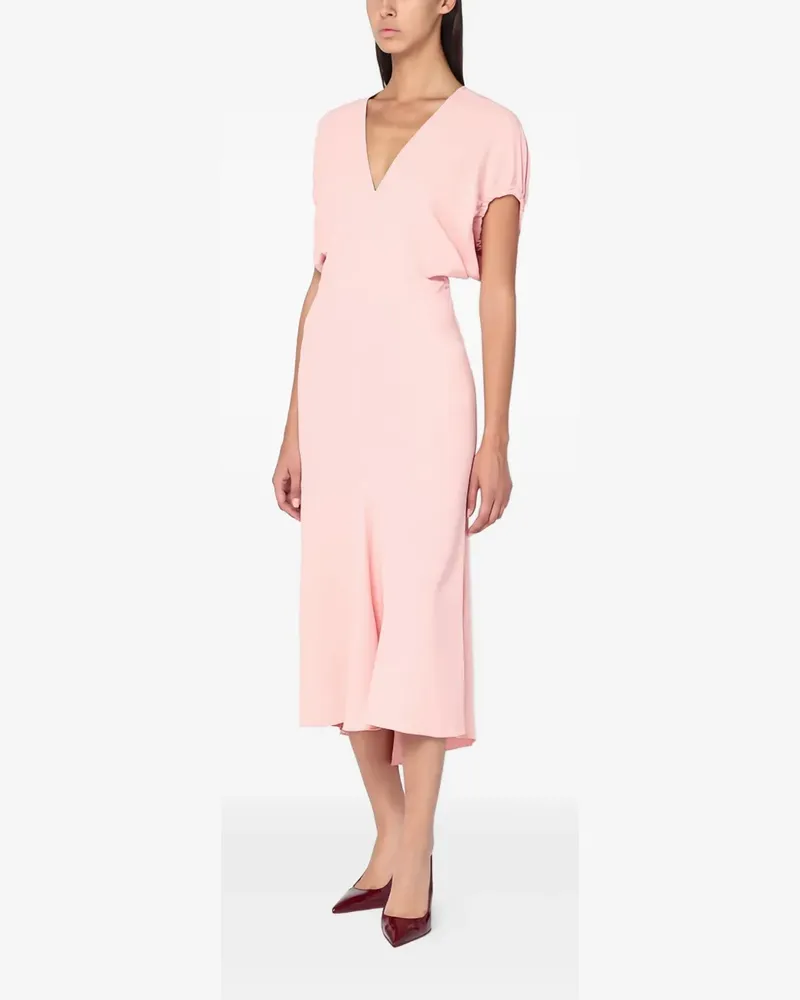 Victoria Beckham Midikleid mit V-Ausschnitt - Rosa Rosa