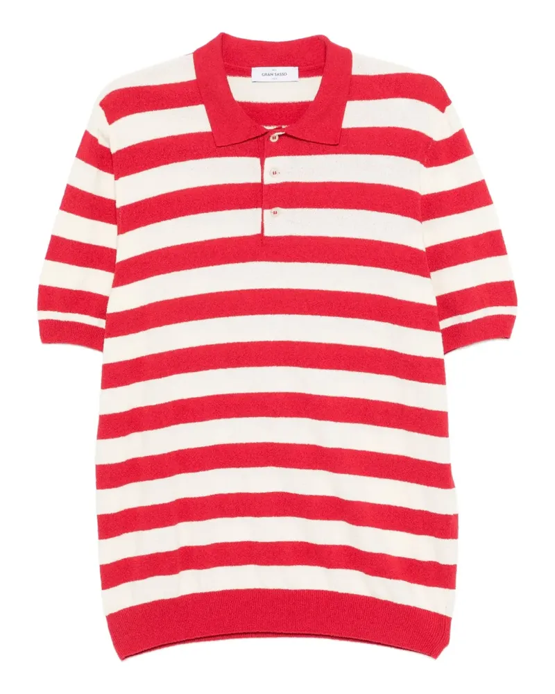 Gran Sasso Gestreiftes Poloshirt - Rot Rot