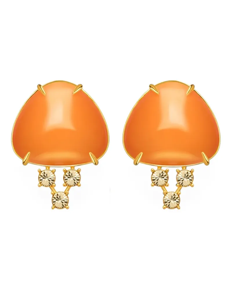 Oscar de la Renta cabochon crystal-embellished earrings - Gold Gold