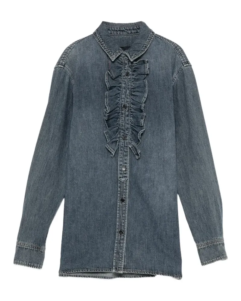 JUUN.J ruffled denim shirt - Blau Blau