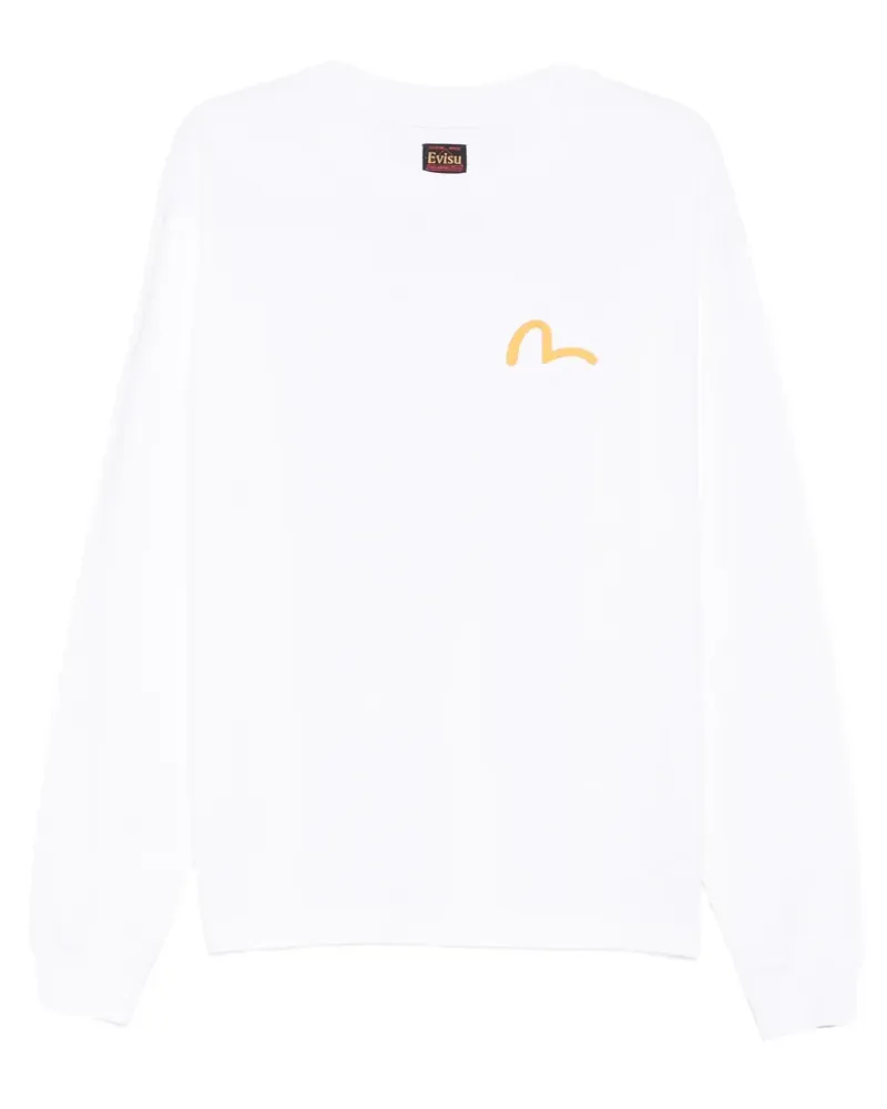 Evisu Pullover mit rundem Ausschnitt - Weiß Weiß