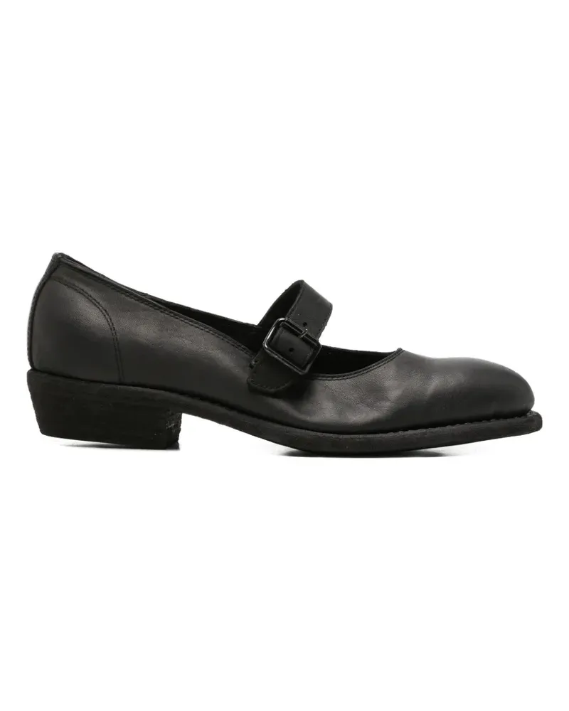 GUIDI Loafer mit Schnallenriemen - Schwarz Schwarz
