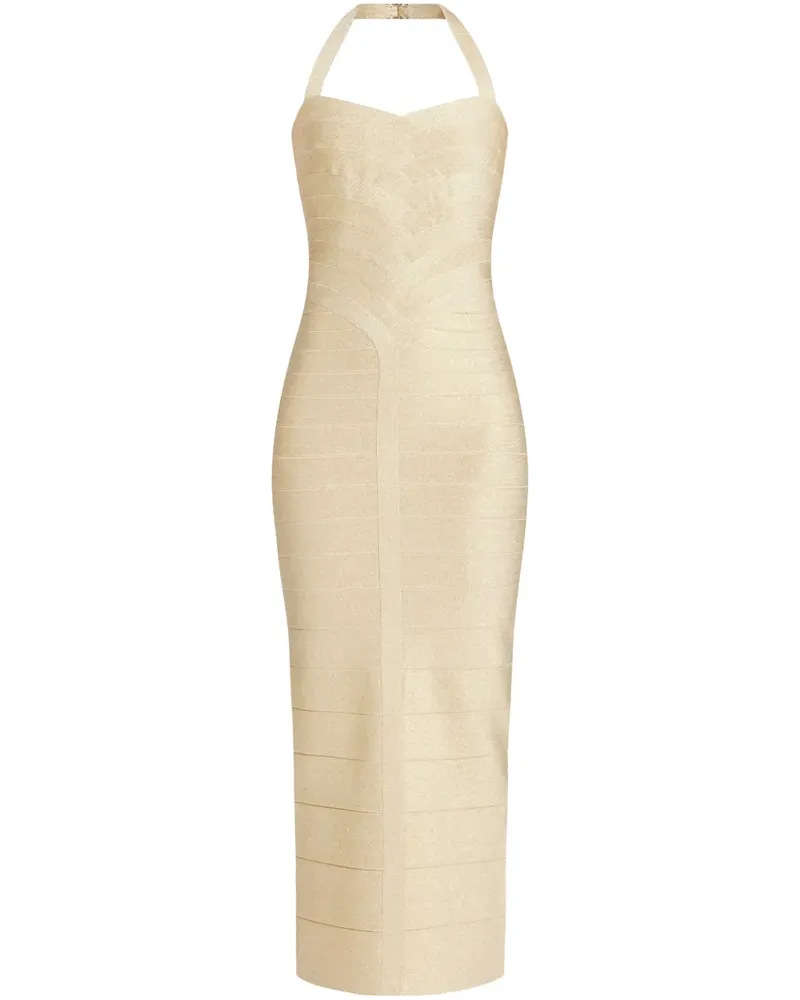 Hervé Léger The Metallic Iris Kleid - Nude Nude