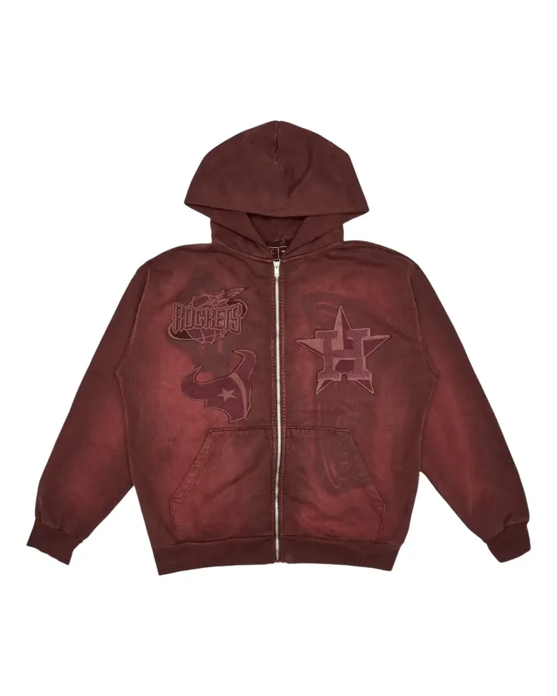 Travis Scott x Fanatics 2025 Rep Your City Cactus Jack Houston hoodie - Rot Rot