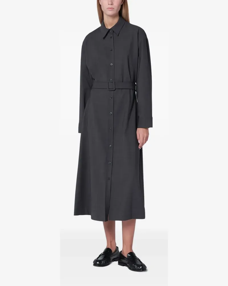 P.A.R.O.S.H. P.A.R.O H. Midi-Hemdkleid mit Gürtel - Grau Grau