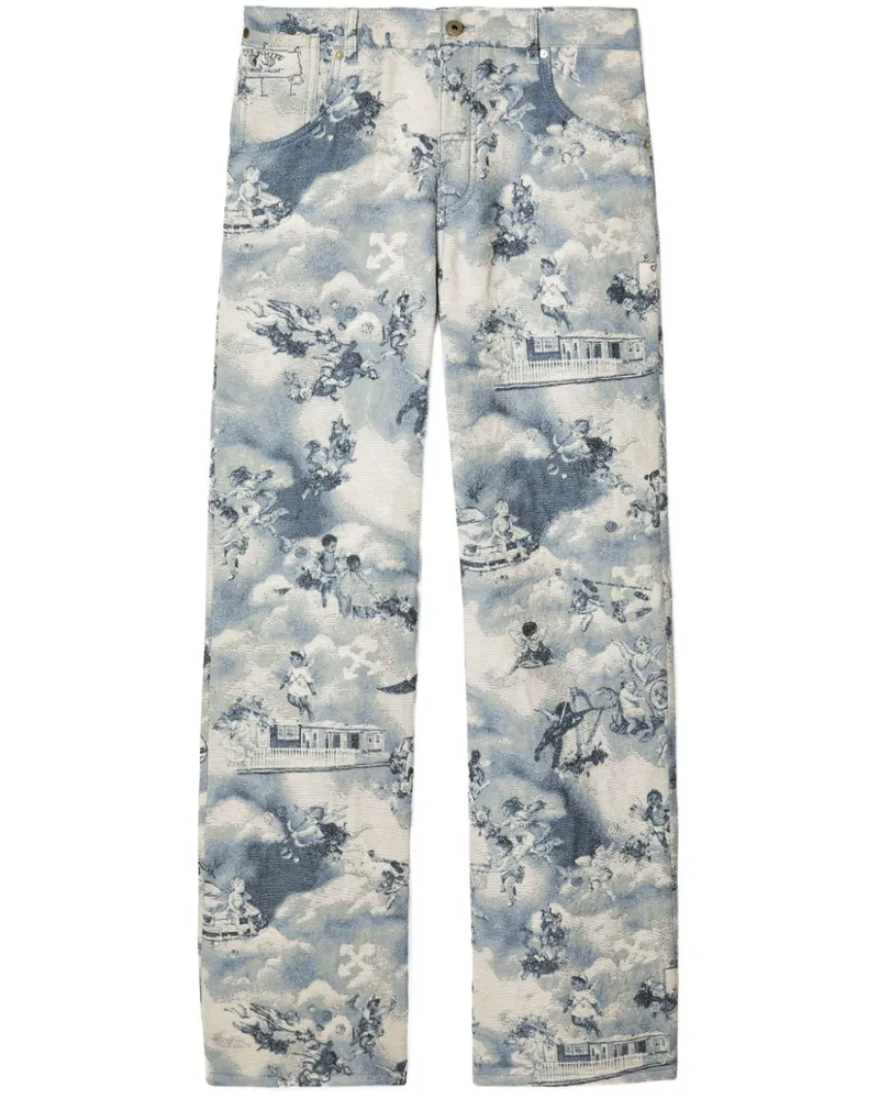 OFF-WHITE Fresco Tapestry Jeans - Blau Blau