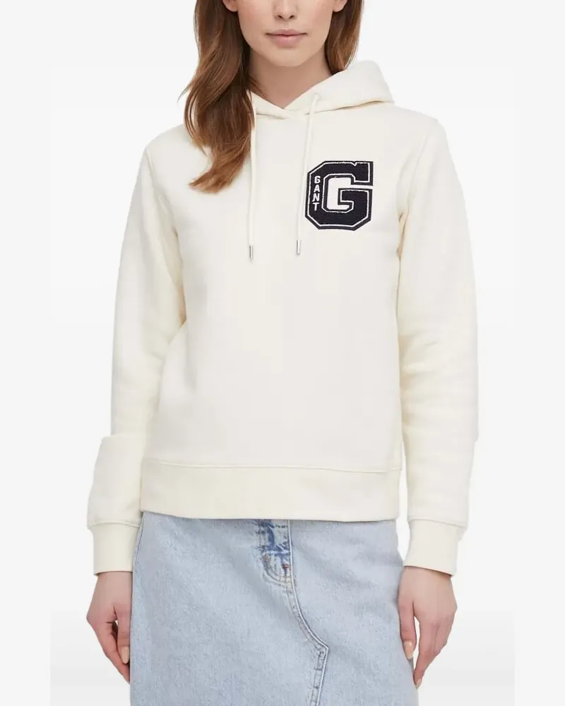 Gant Hoodie mit Logo-Patch - Nude Nude