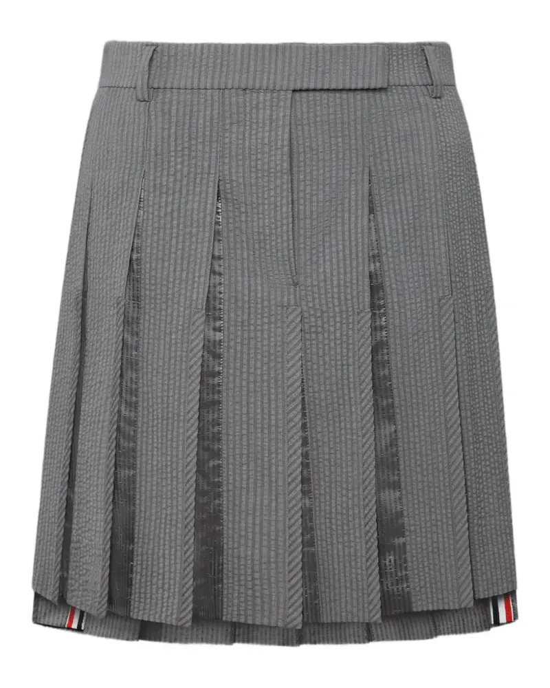Thom Browne Faltenrock aus Seersucker-Wolle - Grau Grau