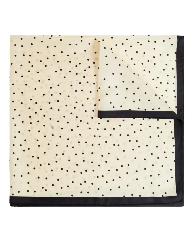By Malene Birger Poula polka-dot border scarf - Nude Nude
