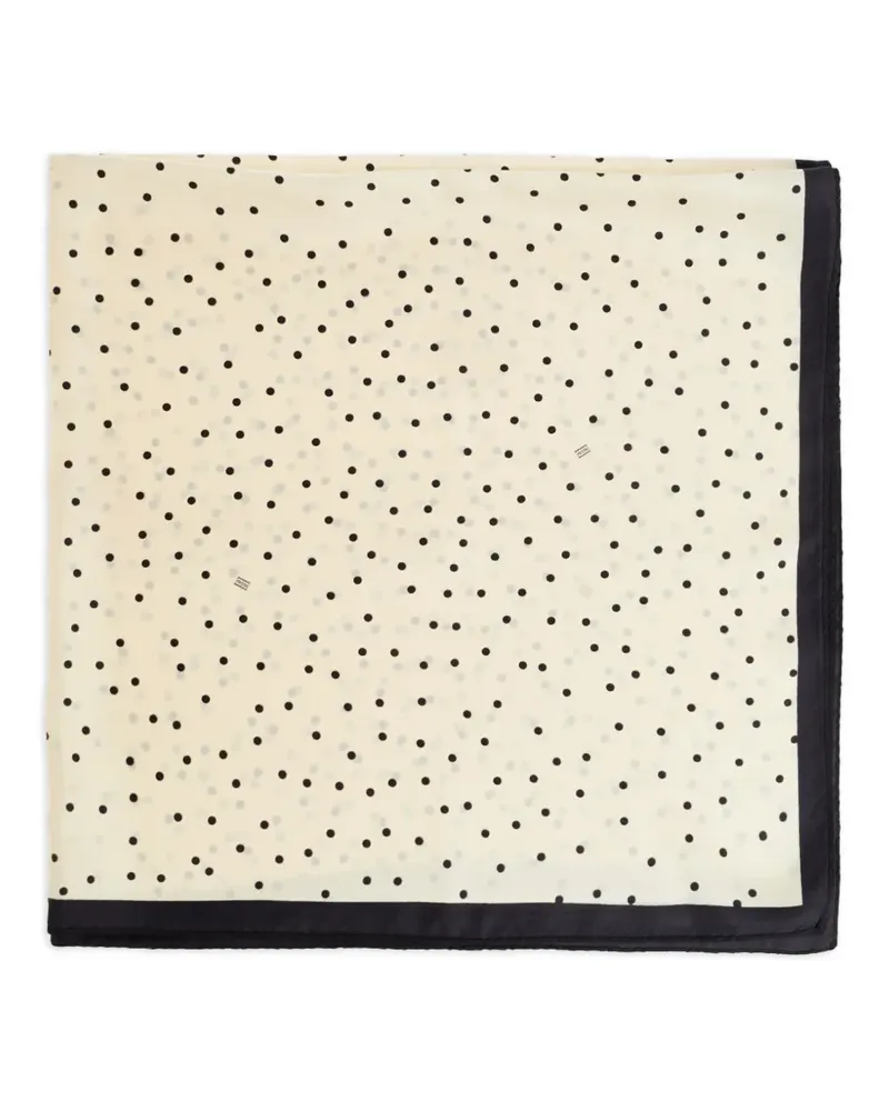 By Malene Birger Poula polka-dot border scarf - Nude Nude