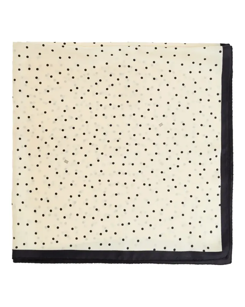 By Malene Birger Poula polka-dot border scarf - Nude Nude