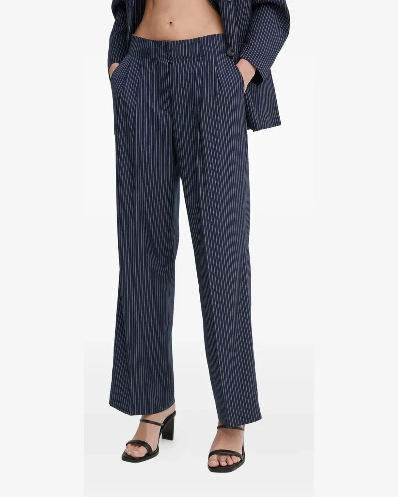 Day Birger et Mikkelsen Bundfaltenhose mit Nadelstreifen - Blau Blau