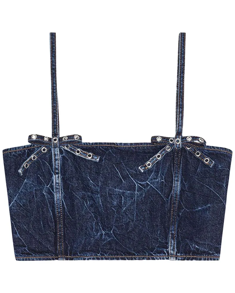 Ganni Jeansoberteil in Knitteroptik - Blau Blau
