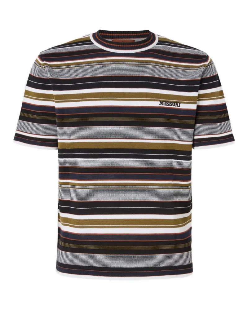 Missoni striped-pattern T-shirt - Grau Grau