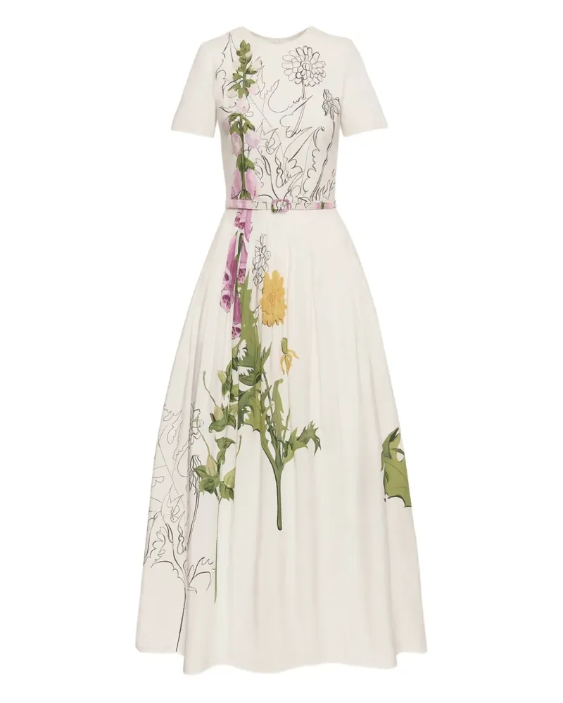 Oscar de la Renta Kleid mit Muster - Weiß Weiß