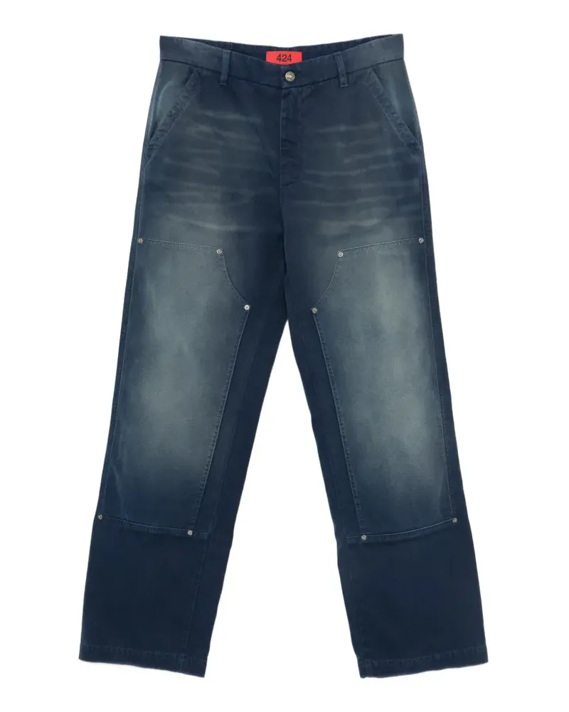FourTwoFour on Fairfax Ausgeblichene Jeans - Blau Blau