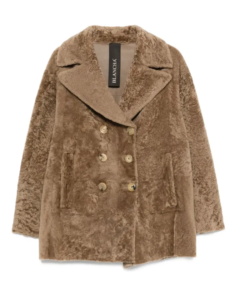 BLANCHA Doppelreihiger Mantel aus Shearling - Braun Braun