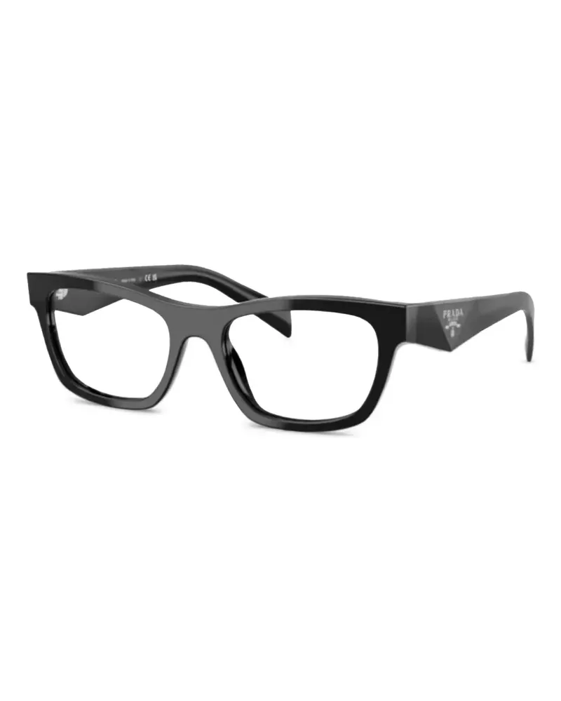 Prada Brille mit Logo-Print - Schwarz Schwarz