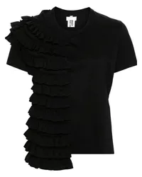 Noir Kei Ninomiya T-Shirt mit Rüschen Schwarz