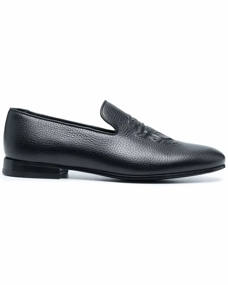 Billionaire Loafer aus strukturiertem Leder - Schwarz Schwarz