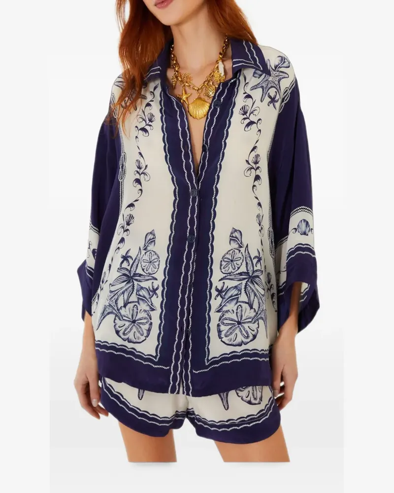 FARM Rio Coast Scarf Shorts mit Seesterne-Print - Weiß Weiß