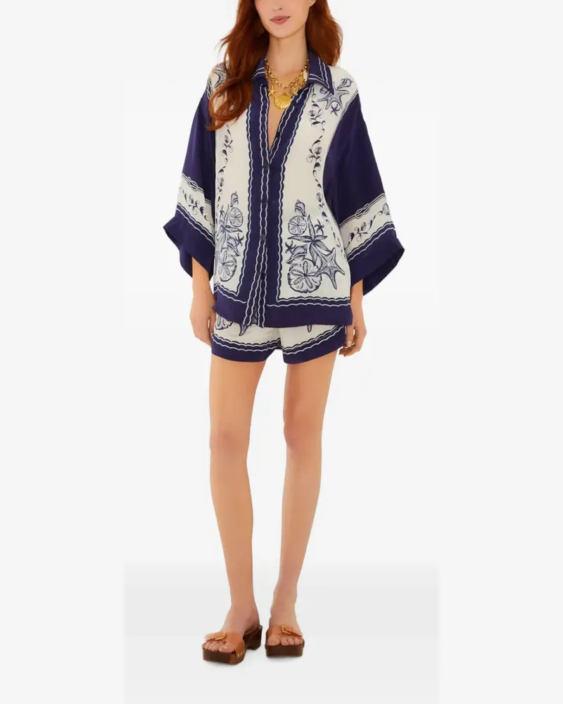 FARM Rio Coast Scarf Shorts mit Seesterne-Print - Weiß Weiß