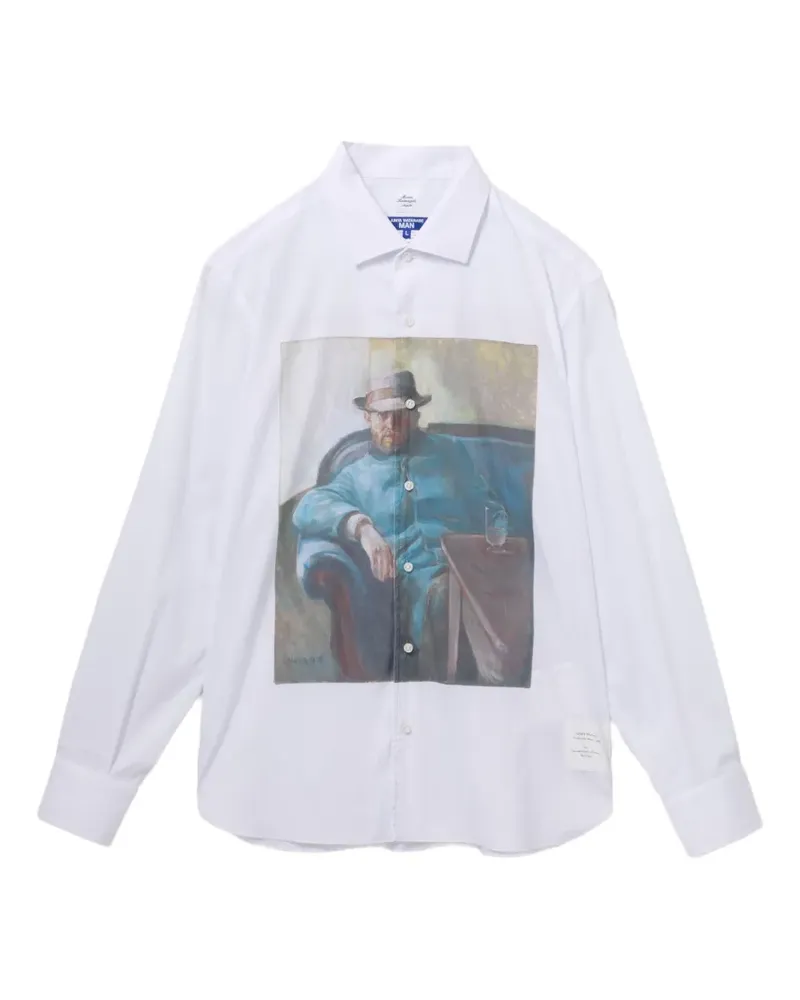 Junya Watanabe Langärmeliges Hemd mit grafischem Print - Weiß Weiß