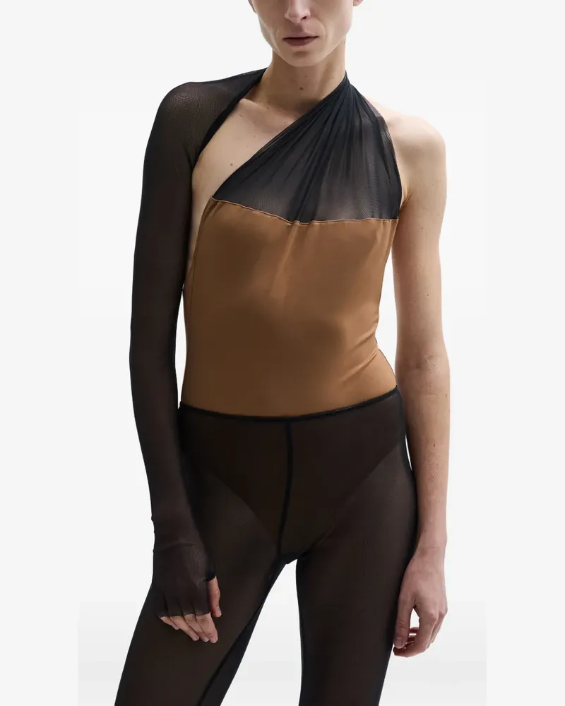 ATU Body Couture One-shoulder draped bodysuit - Braun Braun