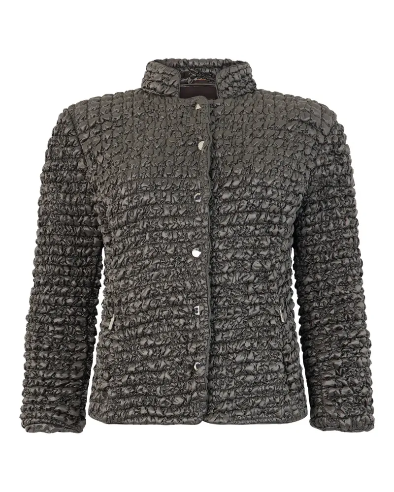 MOORER Geraffte Jacke mit Stehkragen - Grün Grün