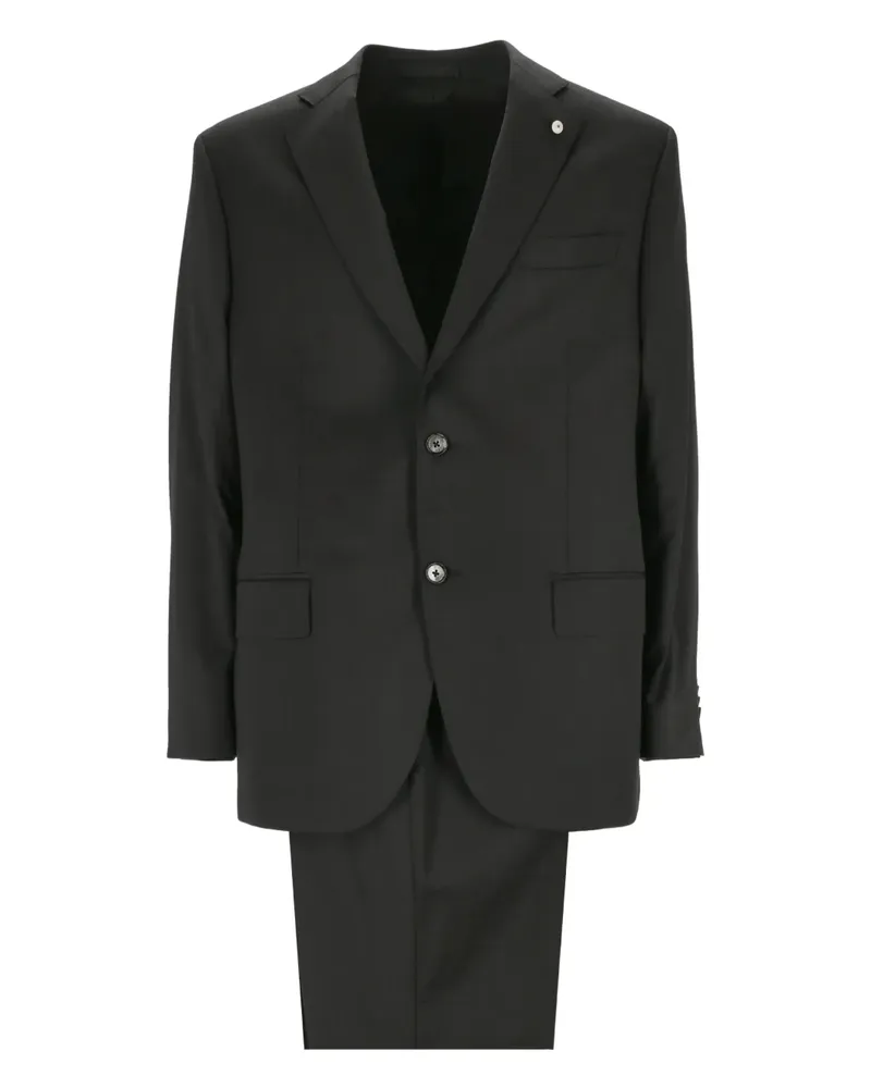 Luigi Bianchi Mantova Einreihiger Anzug - Schwarz Schwarz