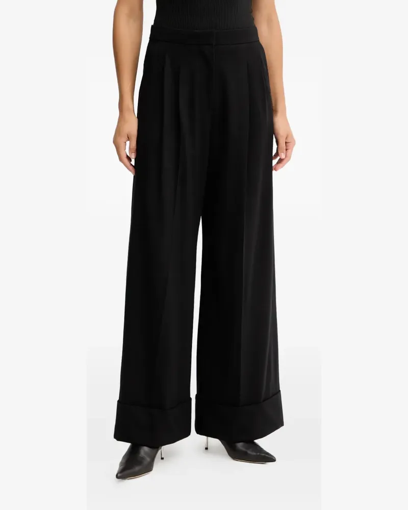 HUGO BOSS cuffed-hem trousers - Schwarz Schwarz