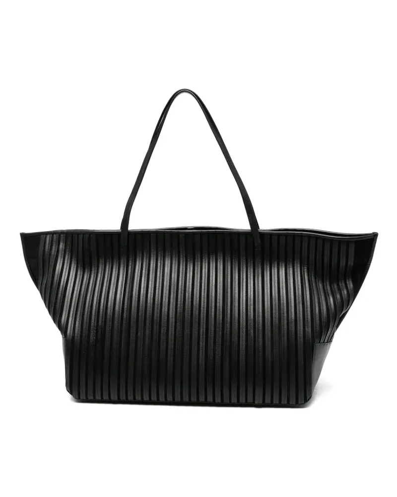 St. Agni large Linea Stitch shoulder bag - Schwarz Schwarz