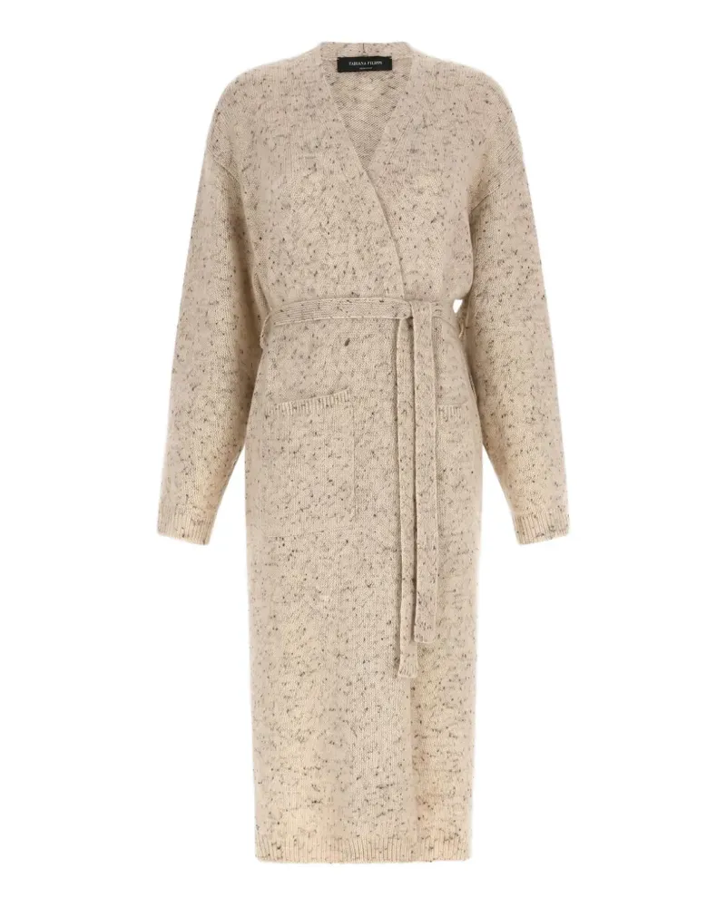 Fabiana Filippi Maxi-Cardigan mit Gürtel - Nude Nude