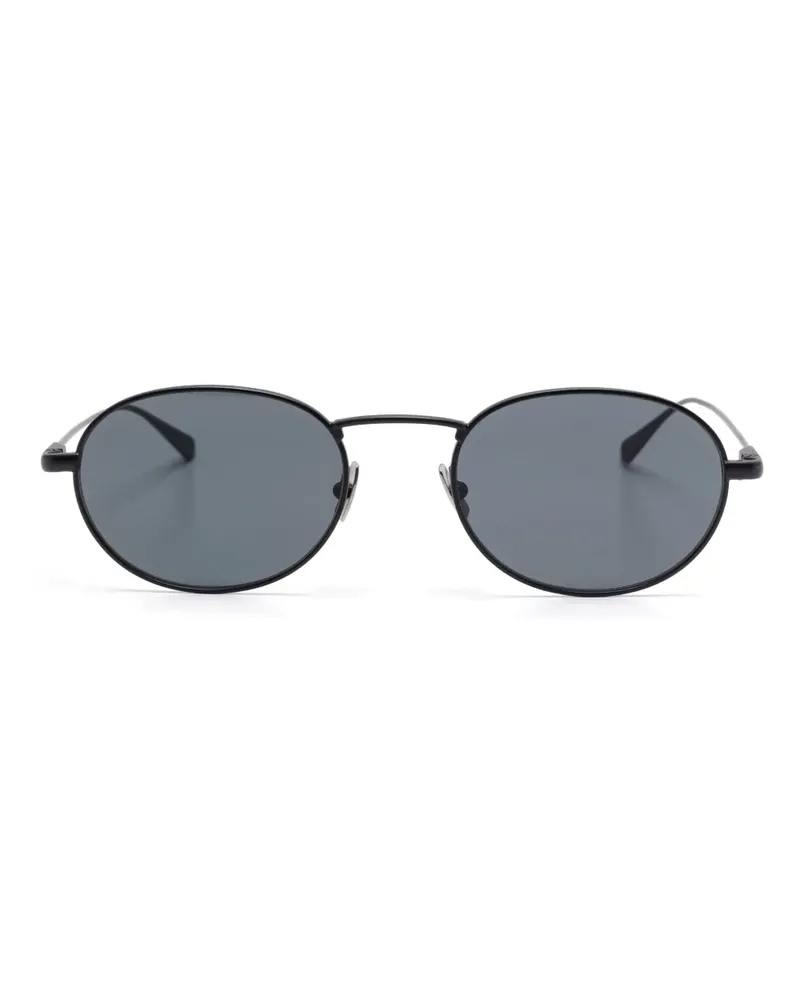 Saint Laurent Sonnenbrille mit ovalem Gestell - Schwarz Schwarz