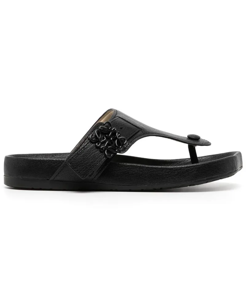 Loewe Flip-Flops mit Logo-Schild - Schwarz Schwarz