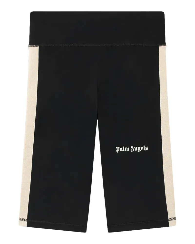 Palm Angels Radlerhose mit Logo-Print - Schwarz Schwarz