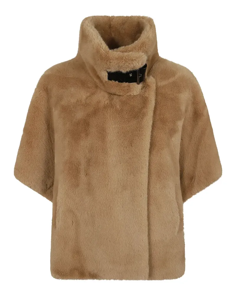 Pinko Jacke aus Faux Fur mit Schnallenverschluss - Nude Nude