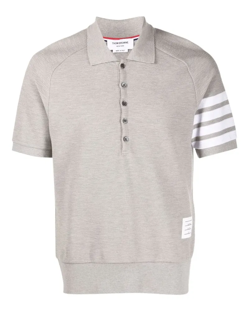 Thom Browne Poloshirt mit Streifen - Grau Grau