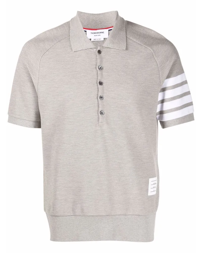 Thom Browne Poloshirt mit Streifen - Grau Grau