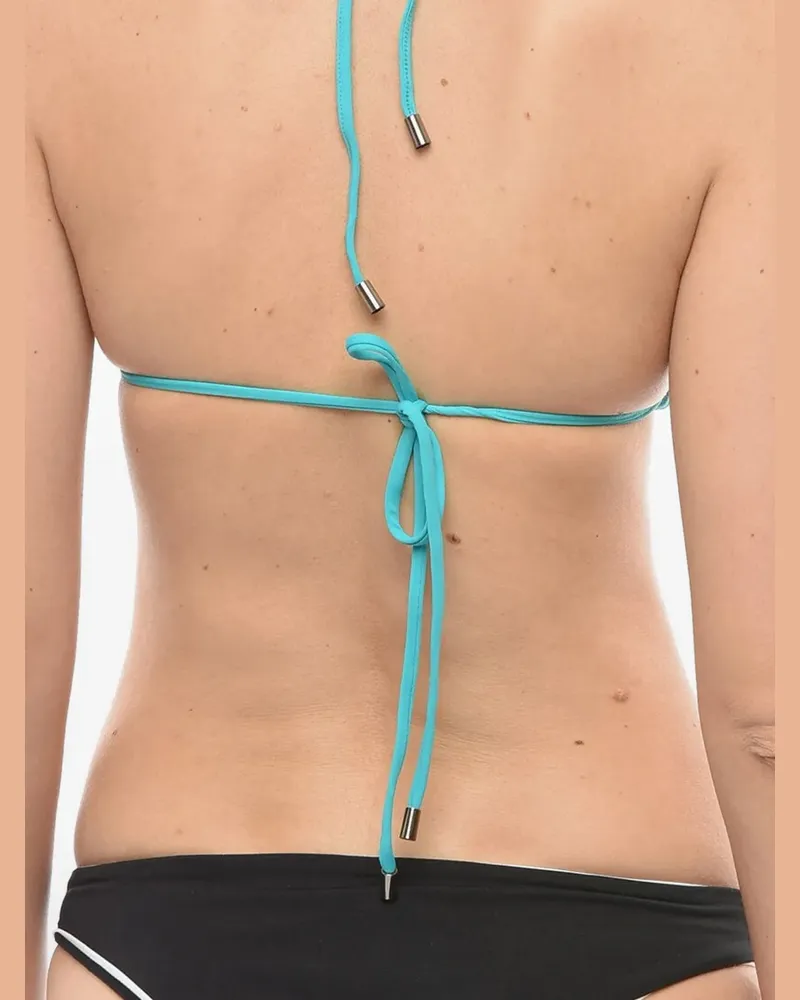 Karl Lagerfeld Bikinioberteil mit Logo-Print - Blau Blau