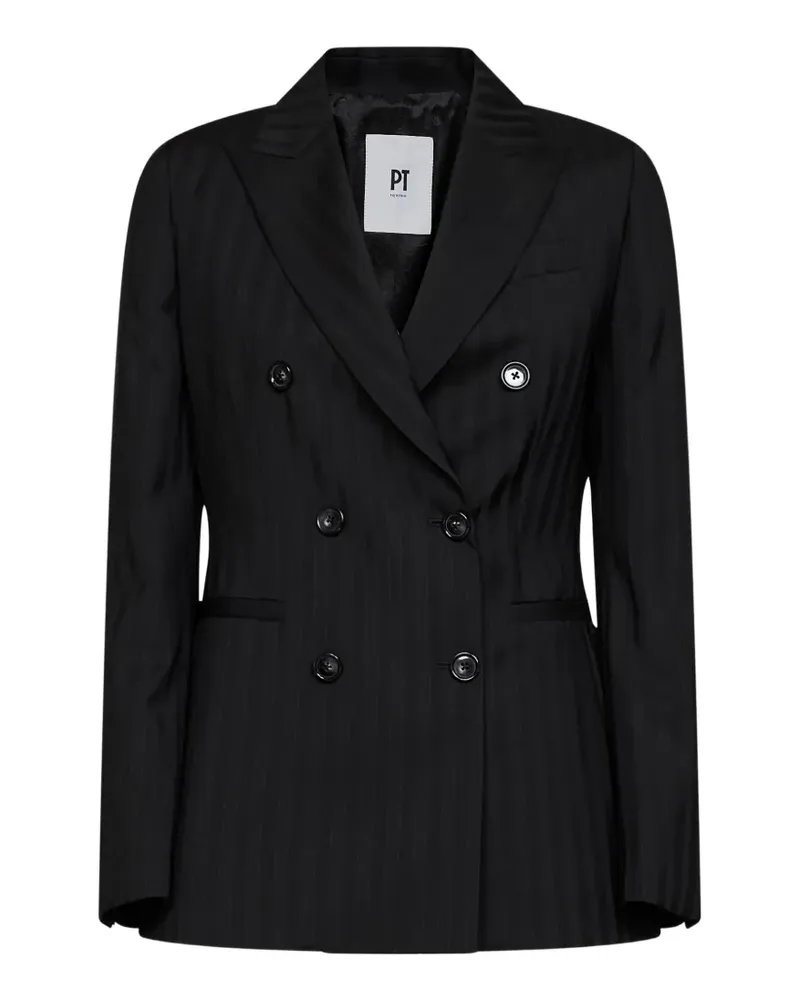 PT TORINO double-breasted pinstripe blazer - Schwarz Schwarz