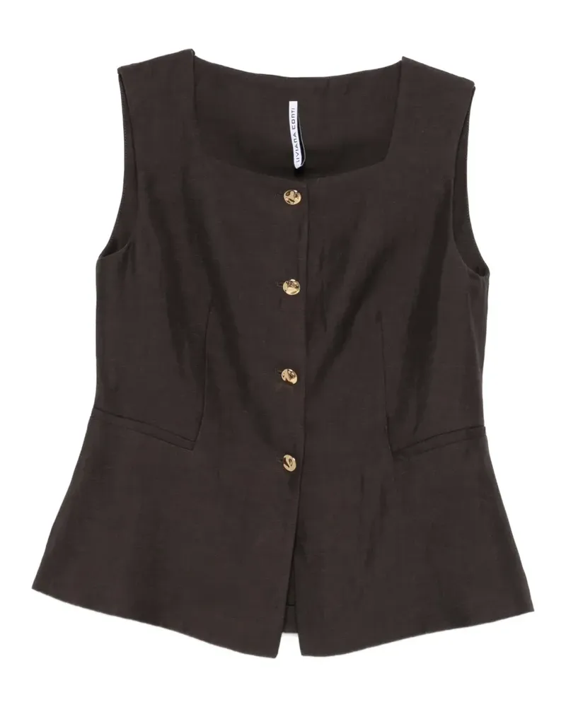 Liviana Conti Geknöpfte Weste - Braun Braun