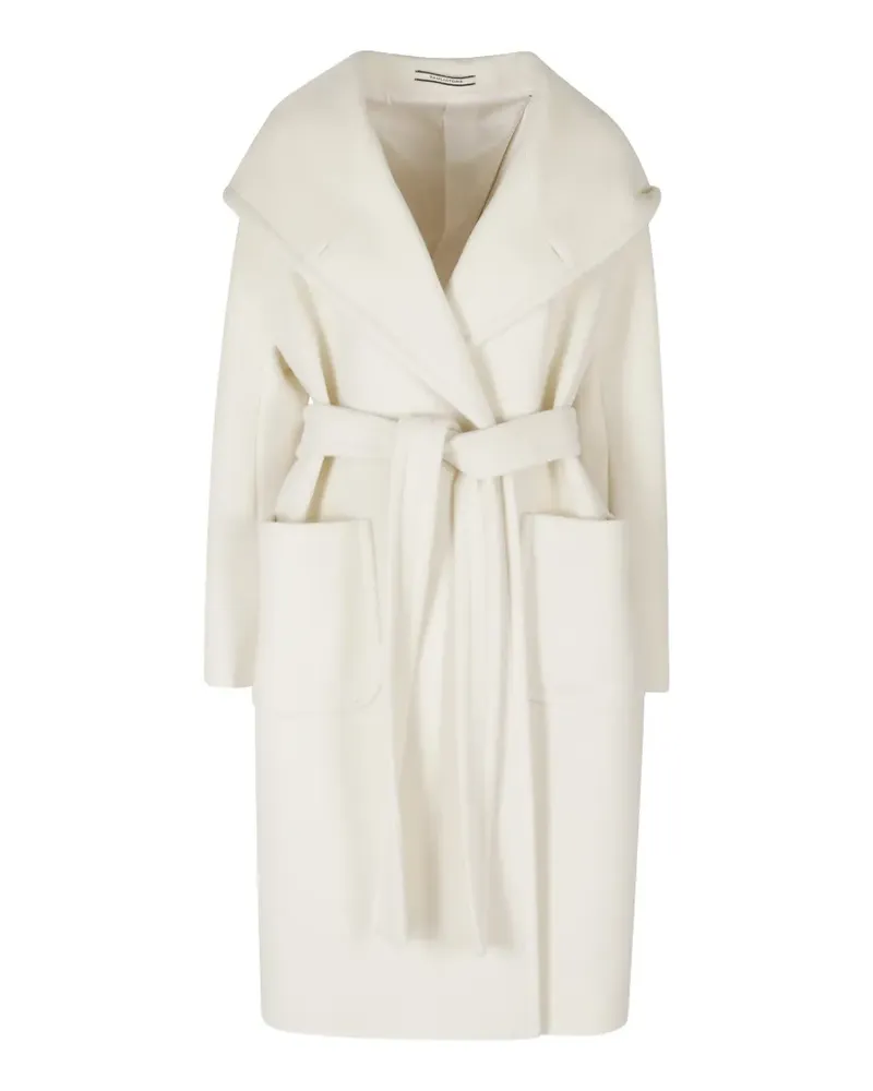 Tagliatore Daisy hooded belted coat - Weiß Weiß