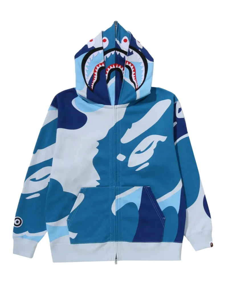 BAPE Camo Shark Kapuzenjacke - Blau Blau