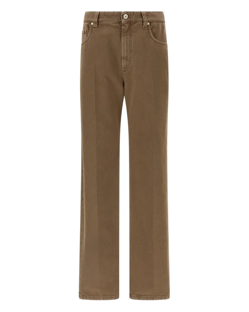 Brunello Cucinelli Stückgefärbte Five-Pocket-Jeans - Braun Braun