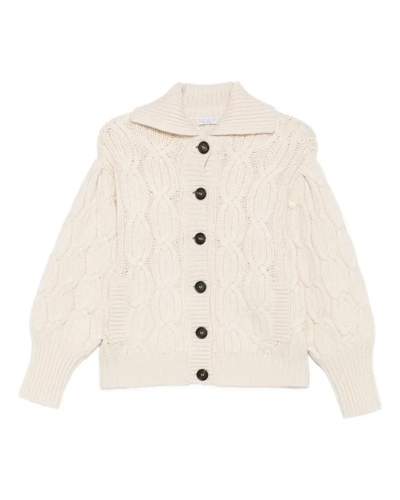 Brunello Cucinelli cable-knit cardigan - Nude Nude
